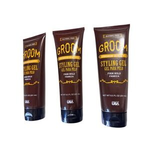 Groom Styling Gel Firm Hold Alcohol Free Hair Gel  8.5oz Pack of‎ 3